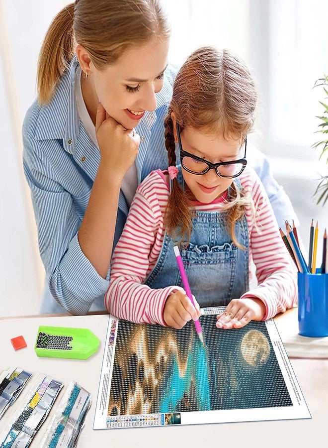 CoolShef مجموعة CoolShef Moonlight Beach Diamond Art للكبار، مجموعة لوحات ماسية خماسية الأبعاد يمكنك صنعها بنفسك، 30 × 40 سم، ديكور حرفي لمشهد شاطئي، لوازم منزلية، مشروع - Image 5